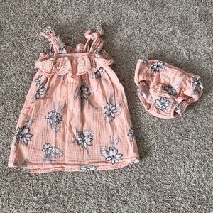 Jessica Simpson baby girl toddler girls floral Dress & Bloomers outfit 18 months